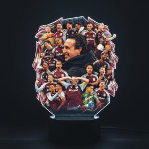 Aston Villa Football Club 3D Lamp - LED Night Light with Unai Emery & Team Collage