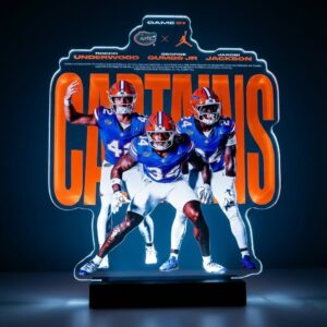 Florida Gators Captains LED Lamp - 3D Illusion Night Light, Custom Football Player Memorabilia