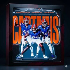 Florida Gators Captains LED Lamp - 3D Illusion Night Light, Custom Football Player Memorabilia