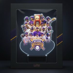 Louisiana State University Tigers 2023 Champions Lamp - NCAA Baseball 3D LED Night Light