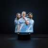 Manchester City Football Lamp - 3D Illusion LED Night Light with Erling Haaland