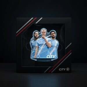 Manchester City Football Lamp - 3D Illusion LED Night Light with Erling Haaland