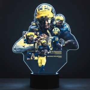 Bryce Underwood Michigan Wolverines Lamp - Custom Football Player Photo Collage LED Night Light