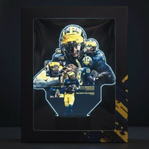 Bryce Underwood Michigan Wolverines Lamp - Custom Football Player Photo Collage LED Night Light