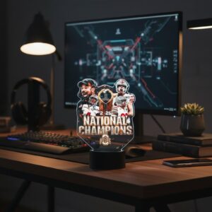 Ohio State Buckeyes 2025 National Champions Lamp - Custom LED Football Fan Night Light
