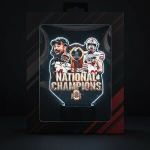 Ohio State Buckeyes 2025 National Champions Lamp - Custom LED Football Fan Night Light