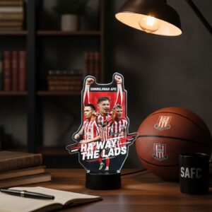 Sunderland AFC LED Night Light - Custom Football Player Desk Lamp, Ha'way The Lads Fan Gift