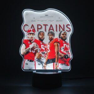 Georgia Bulldogs Captains LED Lamp - 3D Acrylic Football Player Night Light Decor