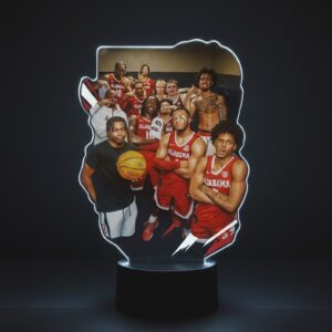 Alabama Crimson Tide Basketball Lamp - Personalized Team Photo 3D LED Night Light