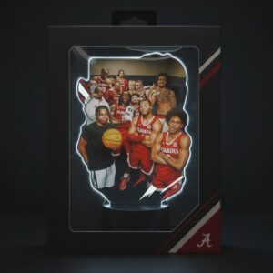 Alabama Crimson Tide Basketball Lamp - Personalized Team Photo 3D LED Night Light