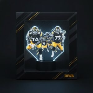 Iowa Hawkeyes Football 3D Lamp - Custom Acrylic LED Night Light, NCAA Fan Gift