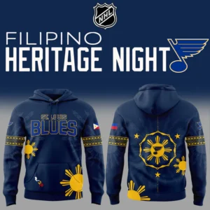 St. Louis Blues Filipino Heritage Night Hoodie - 3D All-Over Print NHL Fan Apparel with Philippine Flag Design