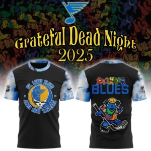 St. Louis Blues Grateful Dead Night Shirt - Special 2025 Edition with Dancing Bear and Stealie Logo