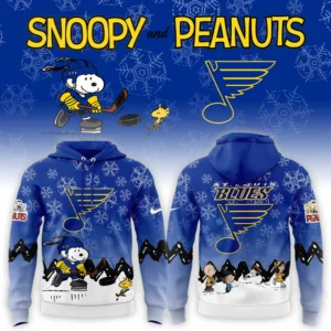 St. Louis Blues Snoopy Peanuts Hoodie - NHL Hockey Christmas Snowflake 3D Hoodie