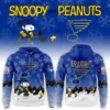 St. Louis Blues Snoopy Peanuts Hoodie - NHL Hockey Christmas Snowflake 3D Hoodie