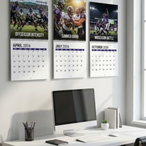 Baltimore Ravens 2026 Football Calendar - Spiral-Bound Wall Decor with Dynamic Player Photo Collage