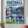 Detroit Lions Football Calendar 2026 - Spiral-Bound Wall Hanging with Dynamic Player Photo Collage, NFL Fan Gift