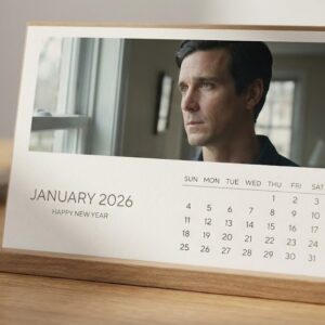 James Ransone 2026 Desk Calendar - Cinematic Photo Montage Style, Gift for Fans, Tabletop Office Decor