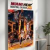 Miami Heat Basketball Calendar 2026 - Spiral-Bound Wall Hanging with Dynamic Player Action Collage