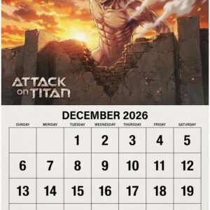 Anime Legends Wall Calendar 2026 - Vibrant Crossover Artwork Featuring Goku, Luffy, and Naruto, Gift for Fans