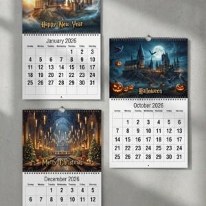 Harry Potter Wall Calendar 2026 - Magical Illustrated Artwork Featuring Hogwarts and Iconic Characters