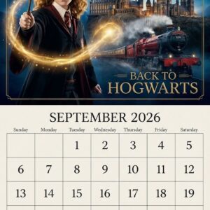 Harry Potter Wall Calendar 2026 - Magical Illustrated Artwork Featuring Hogwarts and Iconic Characters