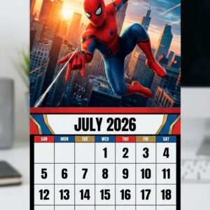Marvel Wall Calendar 2026 - Cinematic Superhero Team-Up Art Featuring The Avengers, Spiral-Bound Organizer