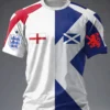 England and Scotland Half Shirt - Combined National Flags 3D All Over Print Fan T-Shirt