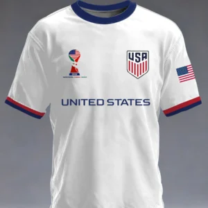 United States 2026 World Cup Jersey - White Concept Home Kit T-Shirt with Tri-Host Nation Badge