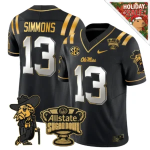 Ole Miss Rebels Chambliss Football Jersey - No. 6 Black Allstate Sugar Bowl Edition with Metallic Gold Accents