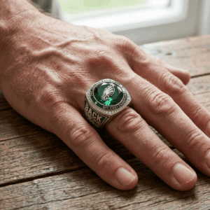 Philadelphia Eagles Championship Ring - Back To Back NFC East Champions Fan Ring with Iced Out Glossy Finish