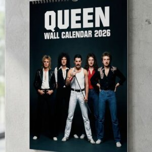 Queen Wall Calendar 2026 - Spiral Bound Monthly Planner Featuring Iconic Band Photos