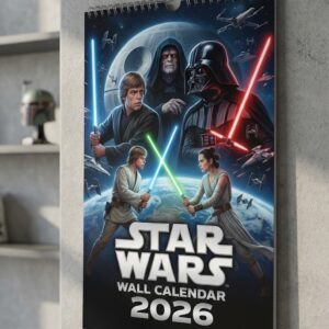 Star Wars Wall Calendar 2026 - Skywalker Saga Characters Illustrated Movie Poster Art