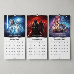 Star Wars Wall Calendar 2026 - Skywalker Saga Characters Illustrated Movie Poster Art