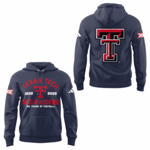 Texas Tech Red Raiders 100 Years Hoodie - Football Centennial 1925-2025 Anniversary Sweatshirt