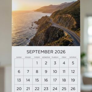 Travel Wall Calendar 2026 - Spiral Bound Monthly Planner with Photographic Collage of World Landmarks