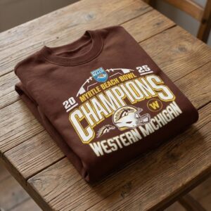 Western Michigan 2025 Myrtle Beach Bowl Sweatshirt - Champions Fan Apparel with Bold Graphics, Brown Crewneck