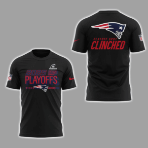 New England Patriots 2025 Playoffs Shirt - Playoff Spot Clinched Graphic T-Shirt