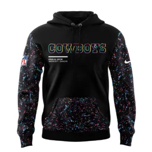 Dallas Cowboys Crucial Catch Hoodie - NFL Intercept Cancer Paint Splatter Pullover