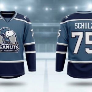 Snoopy Peanuts Night Anniversary Hockey Jersey - Schulz 75 Custom Edition