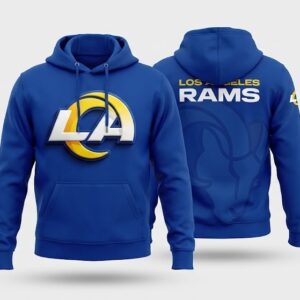 Los Angeles Rams Blue Hoodie - NFL Football Fan Apparel 3D Logo Pullover