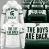 Michigan State Spartans Hockey Hoodie - The Boys Are Back Slogan with Greek Key Pattern Design