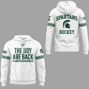 Michigan State Spartans Hockey Hoodie - The Boys Are Back Slogan with Greek Key Pattern Design
