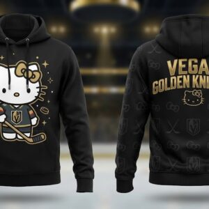 Vegas Golden Knights Hello Kitty Hoodie - Cute Sanrio Crossover NHL Fan Apparel