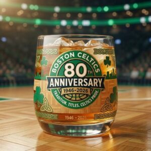 Boston Celtics 80th Anniversary Whiskey Glass - NBA Gift Set