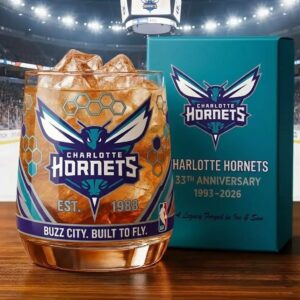 Charlotte Hornets Anniversary Whiskey Glass - NBA Gift Set