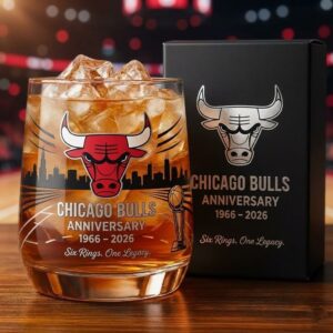 Chicago Bulls Anniversary Whiskey Glass - NBA Gift Se