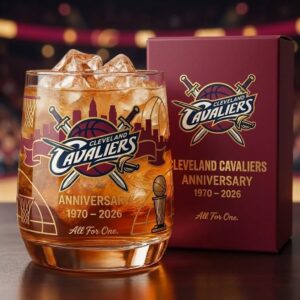 Cleveland Cavaliers Anniversary Whiskey Glass - NBA Gift Set
