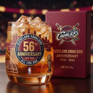 Cleveland Cavaliers Anniversary Whiskey Glass - NBA Gift Set