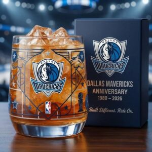 Dallas Mavericks Anniversary Whiskey Glass - NBA Gift Set